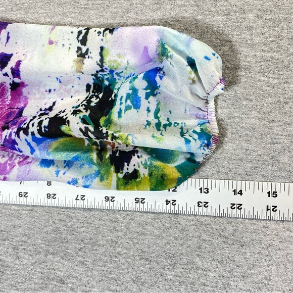 Olive Hill Women’s Boho Blouse Size M Abstract V Neck Sheer Lace Long Sleeve - Picture 12 of 14